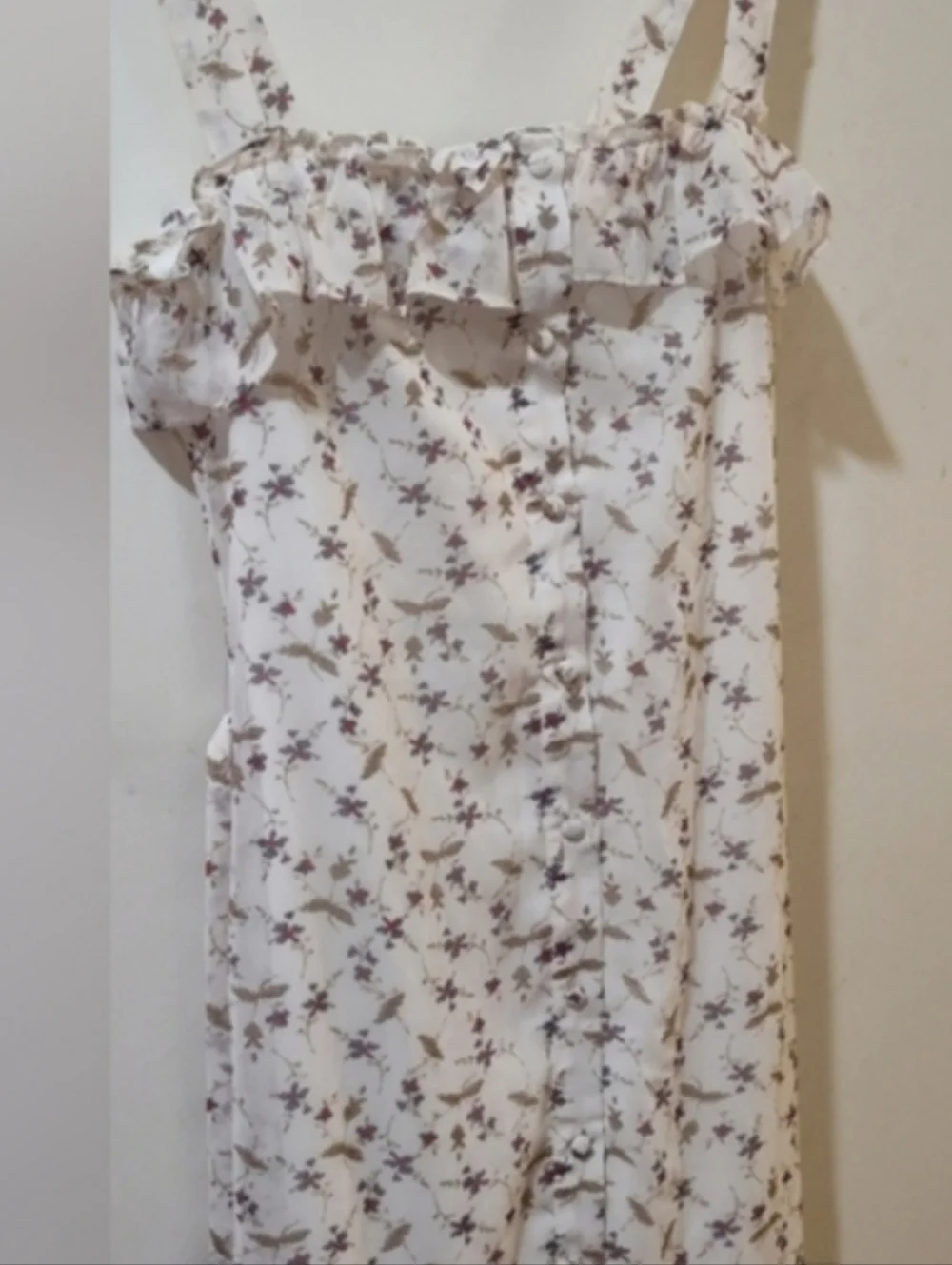 Lulus White Floral Ruffles Summer 14 PTP  Southern Long Dress 41